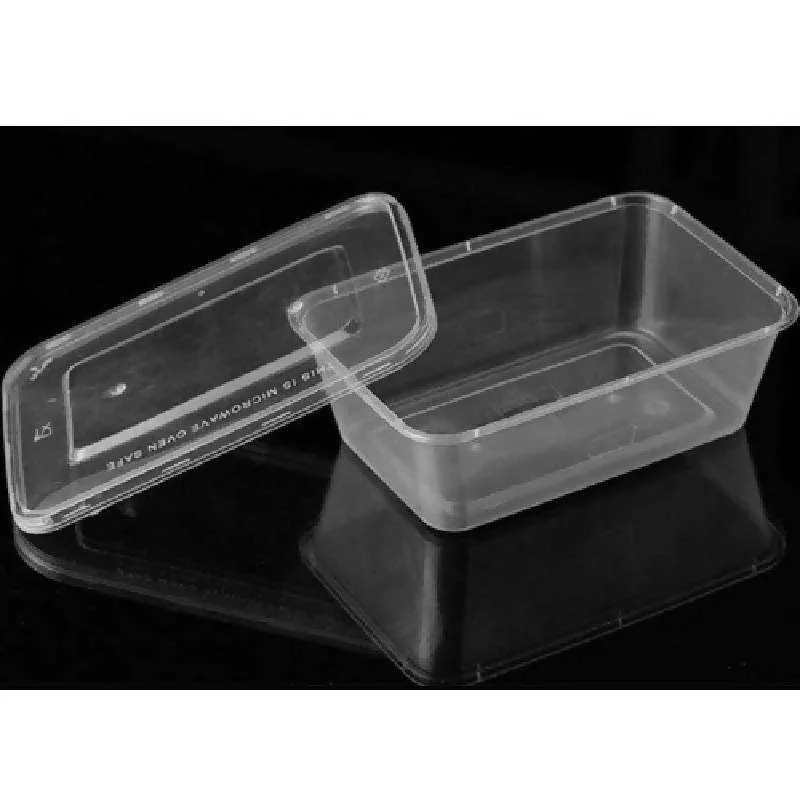 1000 ml Rectangular Plastic Food Box 10 PCs